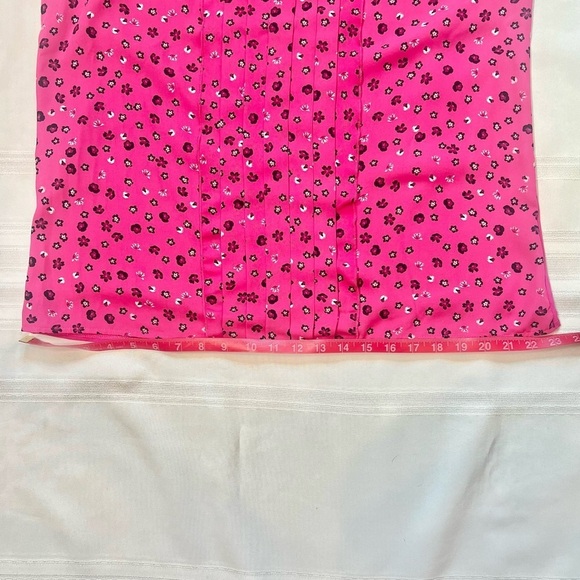 Tank‎ Top Sleeveless Blouse Floral Pleated Ruffle ELLE Sz L EUC - Picture 13 of 13